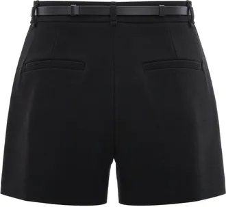 Elisabetta Franchi Belted Cr&ecirc;pe Shorts - Black