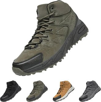 Generic Mens Waterproof Hiking Boots Lightweight Comfortable Mid Ankle Outdoor Durable Non-Slip Arch Support Design Trekking Boots Winter High Top Walking Sne