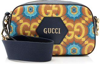 Gucci Blue Gg Kaleidoscope Canvas 100Th Anniversary Messenger (Authentic Pre- Loved)