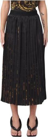 Versace Jeans Couture Geplooide Midi Rok - Dames - Midirokken - Zwart - XS - Rokken