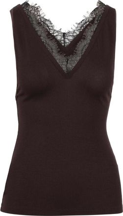 Nanushka Geribbelde tanktop met kant - Dames - Tops zonder mouwen - Bruin - L - Tops