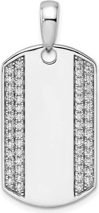 Diamond2Deal 14K Gold Lab Grown Diamond Dog Tag Pendant (0.75ct, VS, D-E)