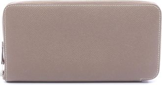 Herm&egrave;s Etoupe Gray Gray Epsom Leather Leather Long Wallet (Bi-Fold) (Pre-Owned)