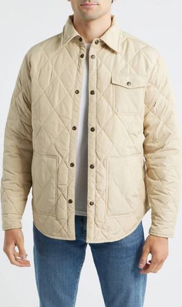 Schott NYC Down-Filled Quilted Shirt Jacket In Off White