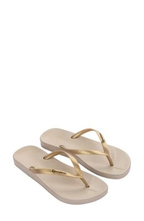 Ipanema Ana Flip Flop in Beige/Gold at Nordstrom, Size 11