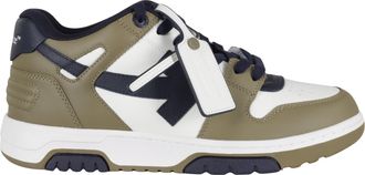 Off-white Dark Khaki Out Of Office Leather Rubber Sneakers