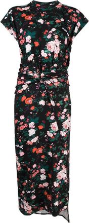 Paco Rabanne floral-print maxi dress - women - Spandex/Elastane/Viscose - 36 - Black