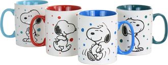 Peanuts Freckled Joy 15oz Stoneware 4 Piece Mug Set in Assorted Designs
