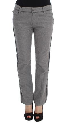 Ermanno Scervino Grijze Katoenen Recht Fit Casual Broek
