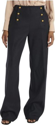 N&deg;21 Broeken, Dames, Blauw, M, Wol, Wijde broek