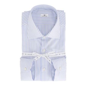 Sonrisa Camicia - Heren - Zakelijke Overhemden - Blauw - M - Katoen - Overhemden