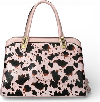 Laura Vita Aramis-08 Womens Rose Pink Floral Print Adjustable Straps Shoulder Tote Hand Bag
