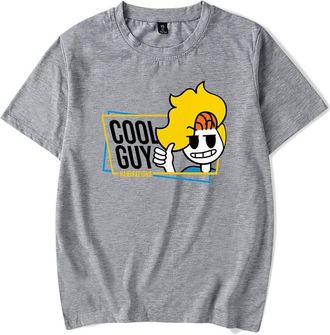Generic Haminations Cool Guy New Logo Print T-Shirt Men Women O-Neck Fashionable Short Sleeve (Grey,XS)