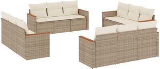 vidaXL Set De Sof&aacute;s De Jard&iacute;n 12 Pzas Y Cojines Rat&aacute;n Sint&eacute;tico Marr&oacute;n Vidaxl