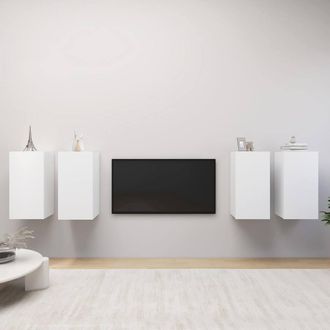 Berkfield Home TV Cabinets 4 pcs White 30.5x30x60 cm Engineered Wood