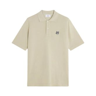 Maison Kitsun&eacute; Fox Head Comfort Polo - male - Maison Kitsun&eacute; - Polo Shirts - Beige - L - Tops