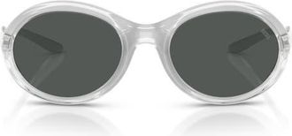 Diesel DL3009U 55mm Oval Sunglasses in Cristal Metallic /Dark Grey at Nordstrom