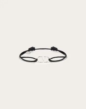 Valentino Garavani Bracciale VLogo Signature In Cotone Uomo NERO UNI