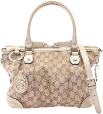 Gucci Pre-owned Handbags, female, Beige, Size: ONE SIZE Pre-owned Vintage Handbag