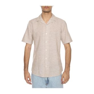 Only & Sons Short Sleeve Shirt - Heren - Korte mouwen Overhemden - Beige - M - Overhemden