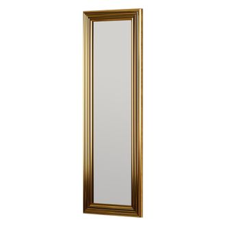 Dmora Espejo Vestigne, Forma Rectangular, Tipo De Pared, Estructura Transparente, 30x90h Cm Oro