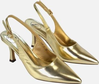 XY London Womens XY London Womens/Ladies Valerie Metallic High Stiletto Heel Court Shoes - Metallic Gold - Size: 7