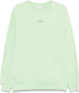 Dr&ocirc;le de Monsieur Groene Crew Neck Sweater Geribbelde Zoom - Heren - Sweatshirts - Groen - 2XL - Hoodies & sweatvesten