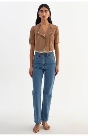 LaMarque Kirsi S | Suede Cropped Jacket in Latte at Nordstrom, Size Xx-Small