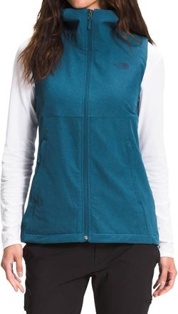 The North Face Shelbe Raschel Hooded Fleece Vest In Monterey Blue