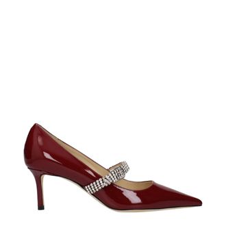Jimmy Choo London Red Leather High Heel Womens Pumps
