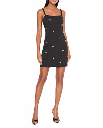 Milly Colette Heart Applique Mini Dress In Black