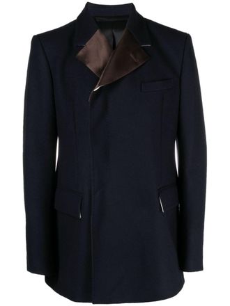 Wales Bonner Histoire notched-lapels coat - Blue