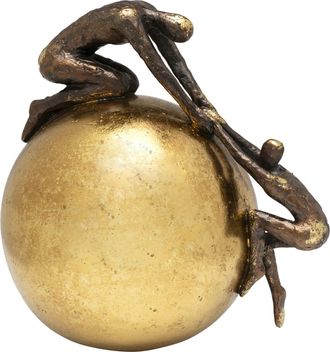 Kare Design Figura decorativa de poliresina bicolor marr&oacute;n y oro