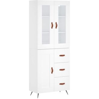 vidaXL Highboard White 69.5x34x180 cm Engineered Wood Vidaxl