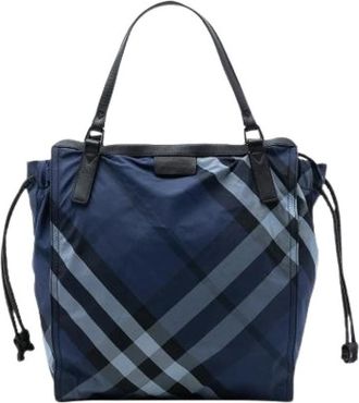 Burberry Pre-owned Buckleigh Tote Bag - Dames - Vintage Shopper - Blauw - ONE Size - Leer - Vintage