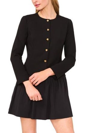 Ted Baker Long Sleeve Mixed Media Dress in Rich Black at Nordstrom Rack, Size Medium