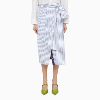 スカート CHLOE BLUE COTTON MIDI SKIRT See By Chloé See By Chloe Cotton Midi Skirt In Blue | ModeSens
