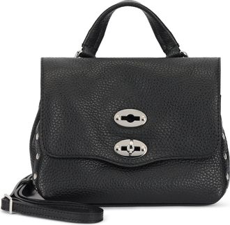 Zanellato Womens Handbag Postina Hammered Leather Black Cow Hide Handbags Hand Bags