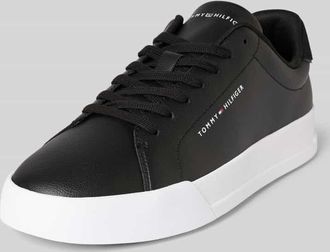 Tommy Hilfiger Low Top Sneaker aus Leder-Mix in Black, Größe 40