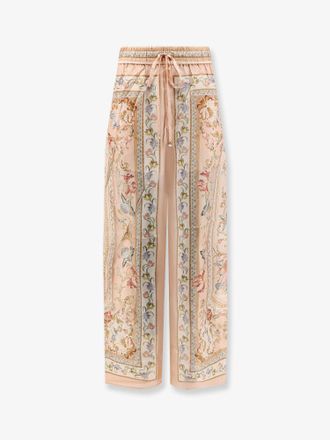 Zimmermann Pantaloni Roselight in seta con stampa Pink Tapestry Floral - ZIMMERMANN - gender_Woman