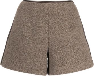 Goodious shearling wool-blend shorts - women - Wool/Polyester/Nylon - 0 - Brown