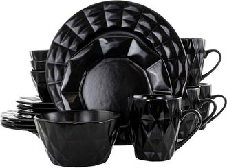 Elama Retro Chic 16Pc Glazed Dinnerware Set