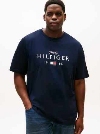 Tommy Hilfiger Big & Tall T-Shirt BT-BRAND LOVE BIG HILFIGER, Herren, Gr. 4XL, desert sky, Single Jersey, Obermaterial: 100% Baumwolle, TOMMY HILFIGER BIG & TALL, normal, Rundh