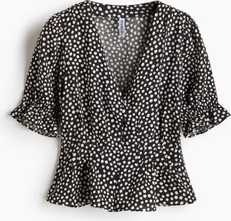 H&M Peplumbluse - Grau