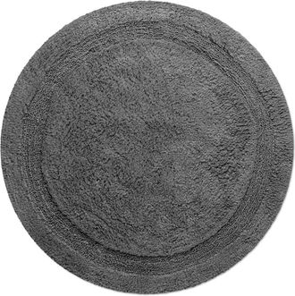 Wecon Home Alfombra de ba&ntilde;o gris granito redonda de algod&oacute;n 80 cm