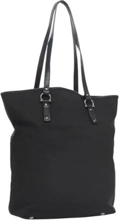 Ferragamo Tweedehands Canvas handtassen - Dames - Vintage Shopper - Zwart - ONE Size - Leer - Vintage