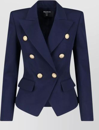 Balmain double breasted blazer peak lapels buttons