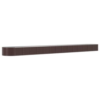 Berkfield Home Garden Raised Bed Powder-coated Steel 620x80x36 cm Brown | Size: 620 x 80 x 36 cm
