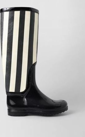 Dolce & Gabbana striped rubber knee-high boots