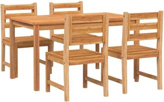 vidaXL 5 Piece Garden Dining Set Solid Wood Teak vidaXL